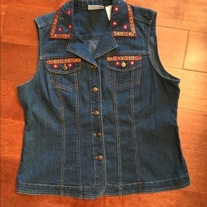 Alfred Dunner trimmed Jean vest
